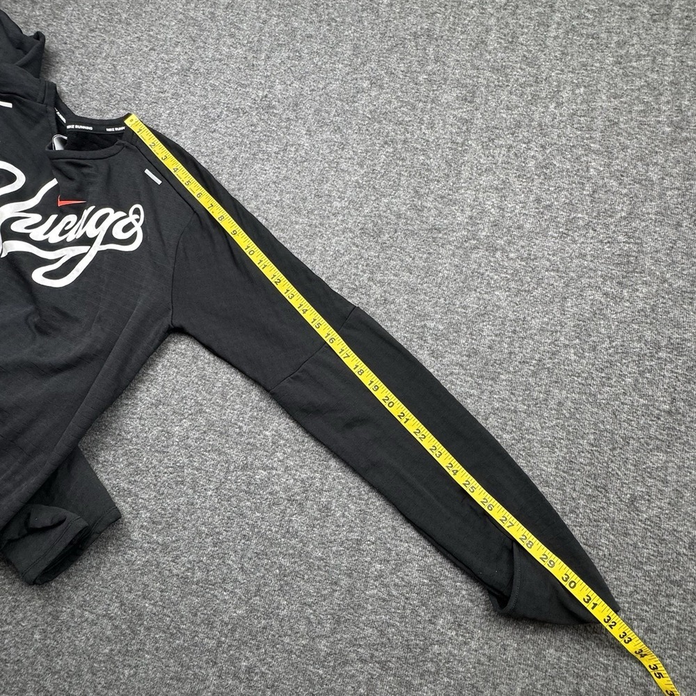 Nike Running Shirt Mens Small Black Therma Fit Waffle Pullover Chicago Marathon - Picture 5 of 16